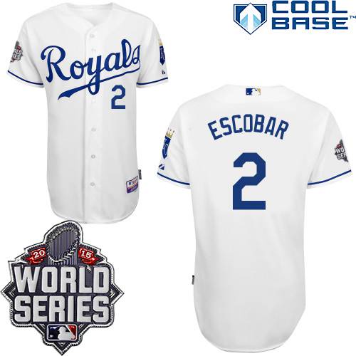 Alcides Escobar Kansas City Royals white Home jersey