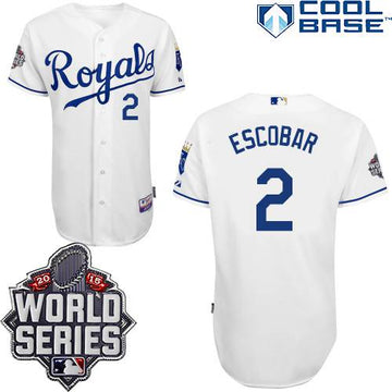 Alcides Escobar Kansas City Royals white Home jersey