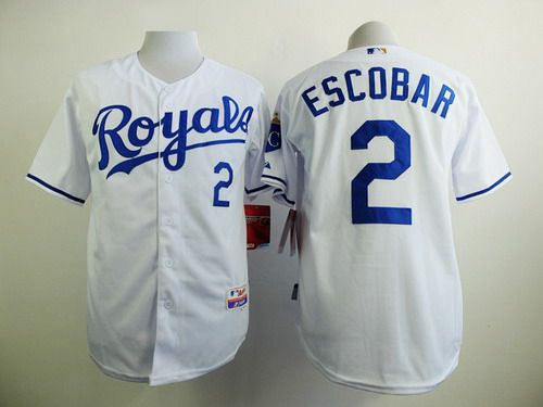 Alcides Escobar Kansas City Royals white jersey