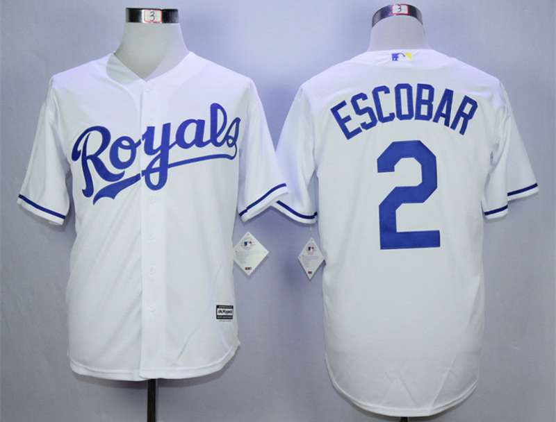 Alcides Escobar Kansas City Royals white jersey