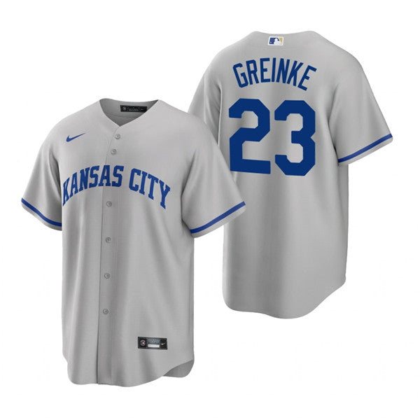 Zack Greinke Kansas City Royals grey jersey