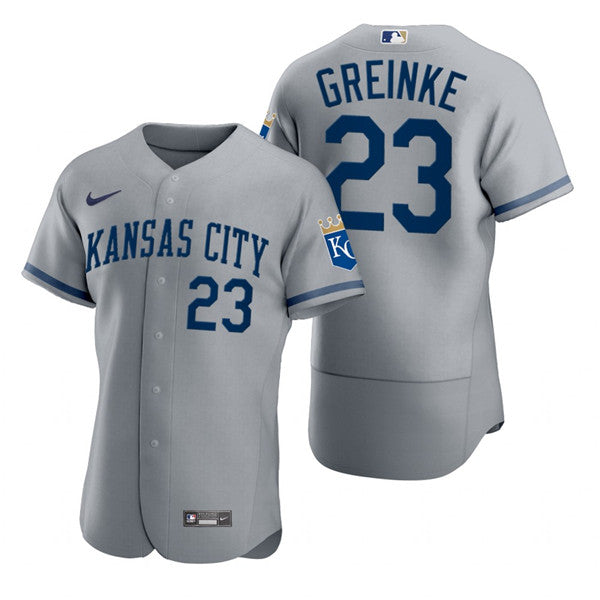 Zack Greinke Kansas City Royals grey jersey