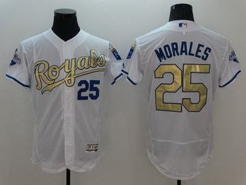 Kendrys Morales Majestic Kansas City Royals white jersey