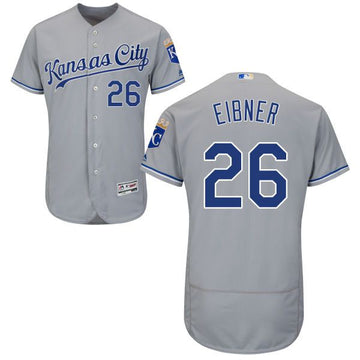 Brett Eibner Majestic Kansas City Royals gray Authentic jersey
