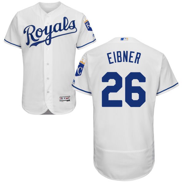 Brett Eibner Majestic Kansas City Royals white Authentic jersey
