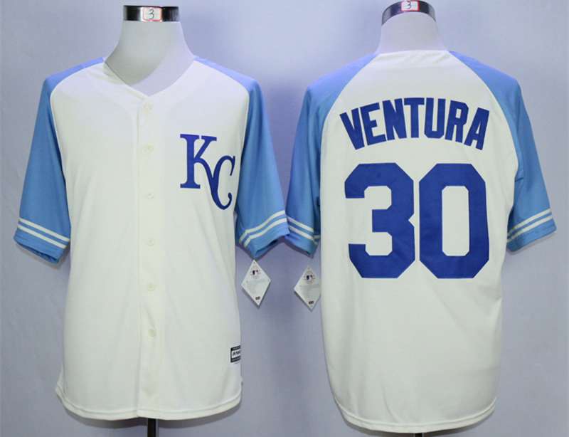 Yordano Ventura Kansas City Royals cream jersey