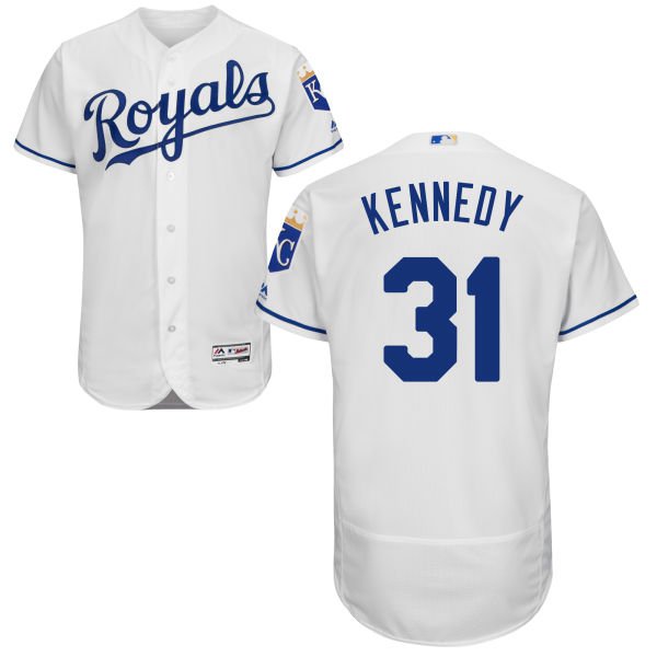 Ian Kennedy Majestic Kansas City Royals white Authentic jersey