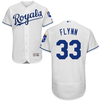 Brian Flynn Majestic Kansas City Royals white Authentic jersey