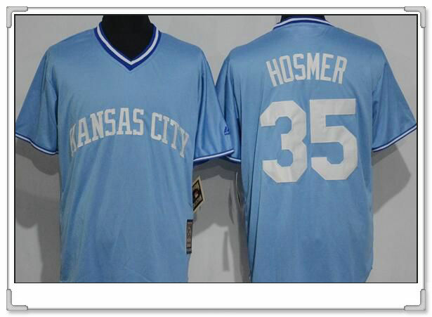 Eric Hosmer Kansas City Royals blue Cooperstown jersey