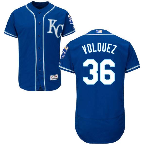 Edinson Volquez Majestic Kansas City Royals royal Authentic jersey