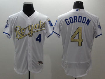 Alex Gordon Majestic Kansas City Royals white jersey