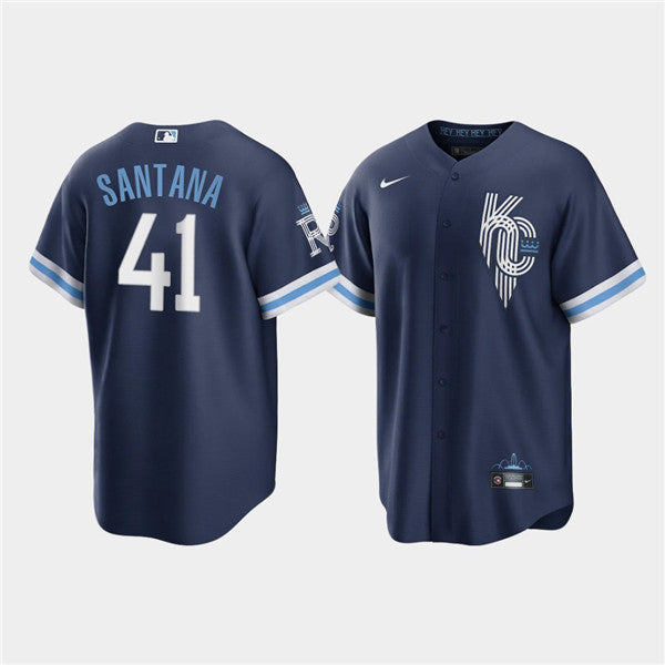 Carlos Santana Kansas City Royals navy City Connect jersey