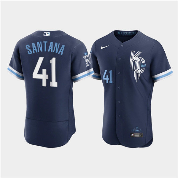 Carlos Santana Kansas City Royals navy City Connect jersey