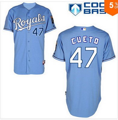 Johnny Cueto Kansas City Royals blue Alternate jersey