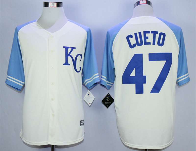 Johnny Cueto Kansas City Royals cream jersey