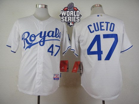 Johnny Cueto Kansas City Royals white Home jersey