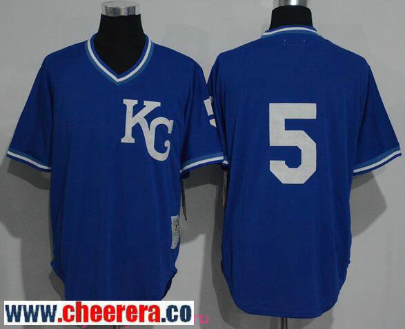 George Brett KC Kansas City Royals navy Throwback jersey