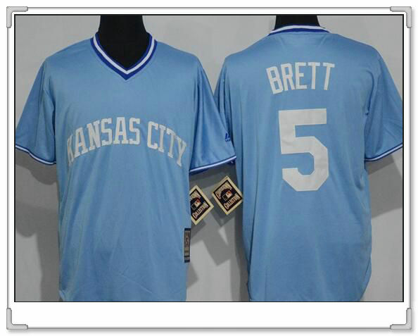 George Brett Kansas City Royals blue Cooperstown jersey