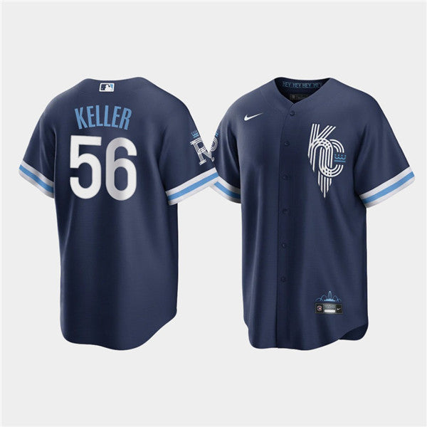 Brad Keller Kansas City Royals navy City Connect jersey