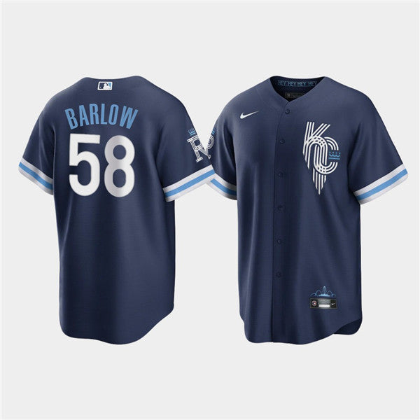 Scott Barlow Kansas City Royals navy City Connect jersey