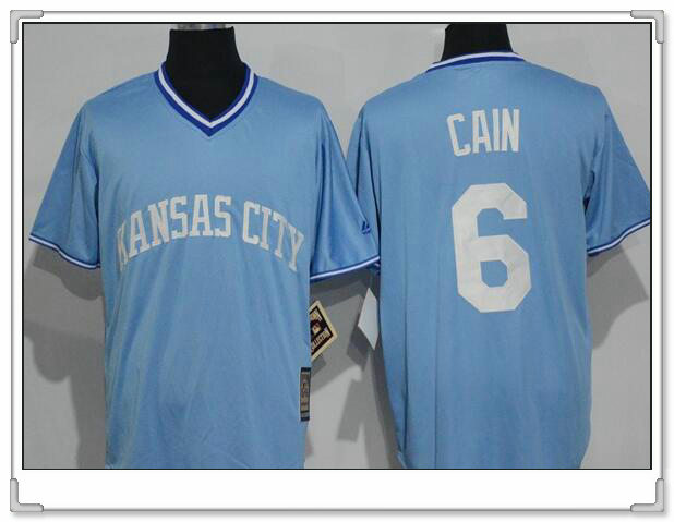 Lorenzo Cain Kansas City Royals blue Cooperstown jersey
