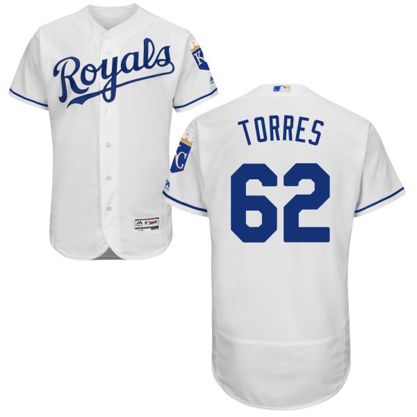 Ramon Torres Majestic Kansas City Royals white Authentic jersey
