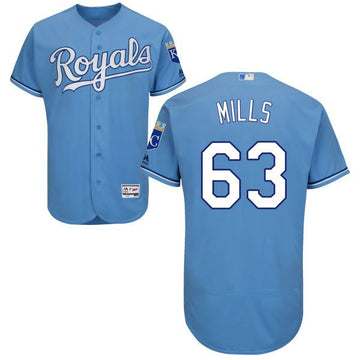 Alec Mills Majestic Kansas City Royals blue Authentic jersey