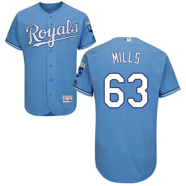 Alec Mills Majestic Kansas City Royals blue Authentic jersey