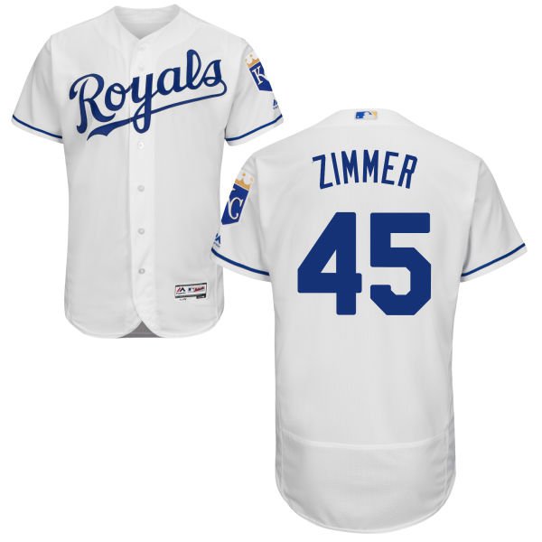 Kyle Zimmer Majestic Kansas City Royals white Authentic jersey