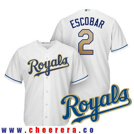 Alcides Escobar Kansas City Royals white Home jersey