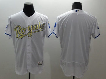 Blank Majestic Kansas City Royals white jersey