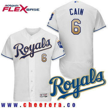 Lorenzo Cain Kansas City Royals white Home jersey