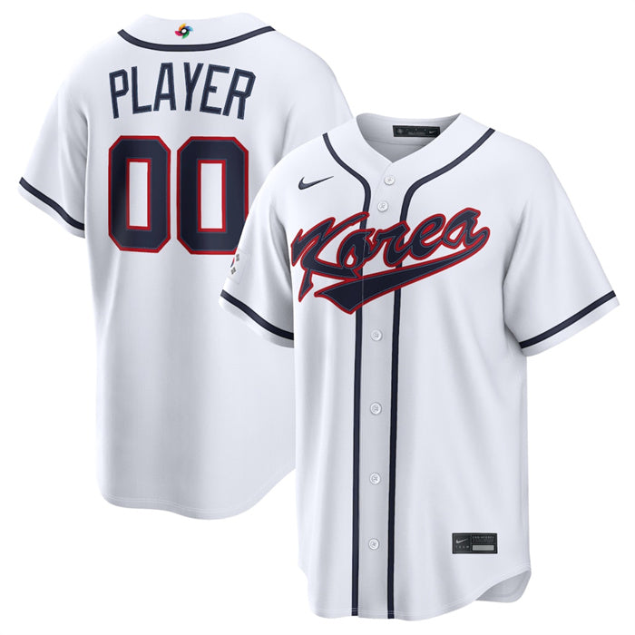 Custom Korea Baseball white Classic jersey