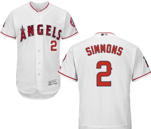 LA Of Anaheim Andrelton Simmons Los Angeles Angels white Home jersey