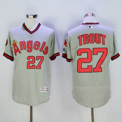 LA Of Anaheim Mike Trout Los Angeles Angels gray jersey