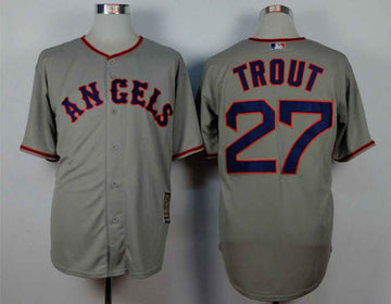 LA Of Anaheim Mike Trout Los Angeles Angels grey jersey