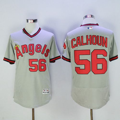 LA Of Anaheim Kole Calhoun Los Angeles Angels gray jersey