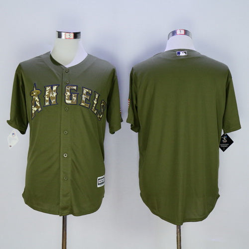 LA Of Anaheim Blank Los Angeles Angels green Salute To Service jersey