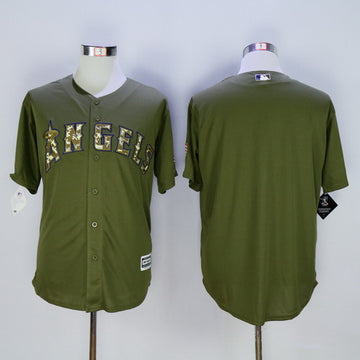 LA Of Anaheim Blank Los Angeles Angels green Salute To Service jersey