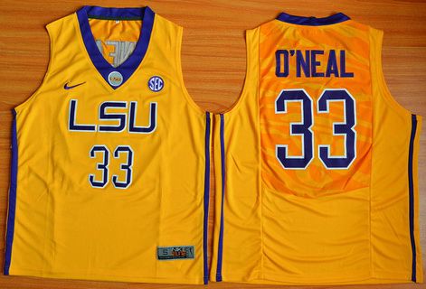 Shaquille O'Neal LSU Tigers gold jersey