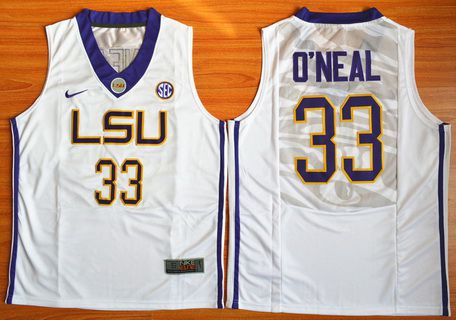 Shaquille O'Neal LSU Tigers white jersey