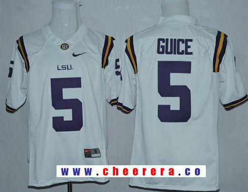 Derrius Guice LSU Tigers white Limited jersey