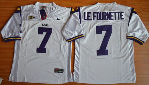 Le. Fournette LSU Tigers white jersey