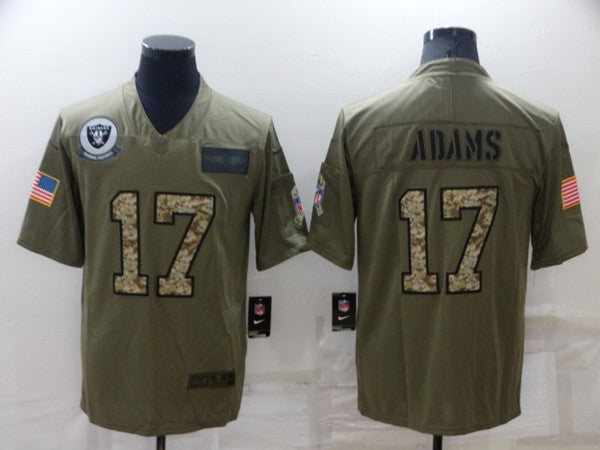 Davante Adams Las Vegas Raiders olive Salute To Service jersey