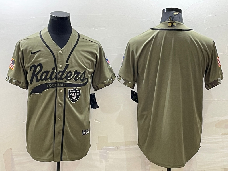 Custom Las Vegas Raiders olive Salute To Service jersey