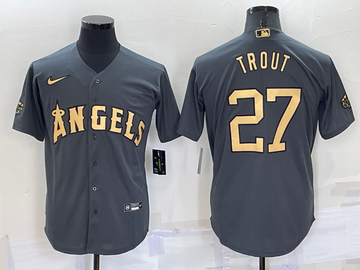 Mike Trout Los Angeles Angels grey jersey