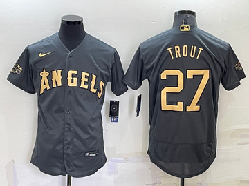 Mike Trout Los Angeles Angels grey jersey