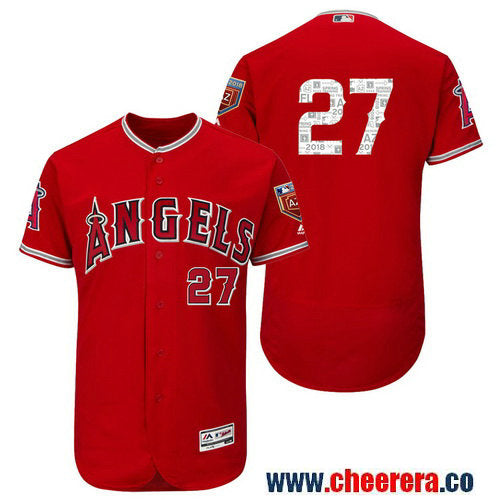 Mike Trout Los Angeles Angels scarlet jersey