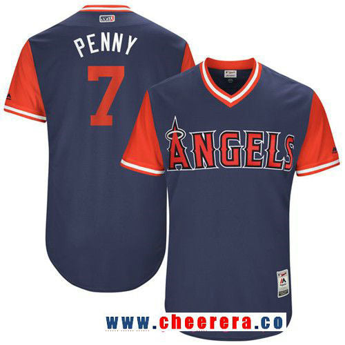 Cliff Pennington Los Angeles Angels navy jersey