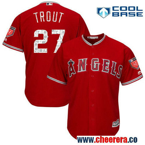 Mike Trout Majestic Los Angeles Angels scarlet jersey